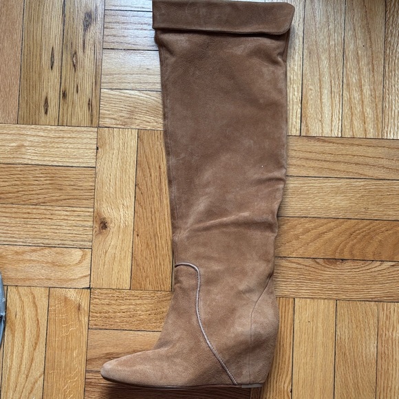 Michael Kors Shoes - Michael Kors Brown Suede Over the Knee wedge Boots